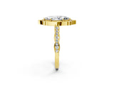 Yellow gold Marquise Halo Diamond Engagement Ring with Milgrain Band and Four-Prong Setting_56
