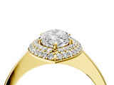 Yellow gold Marquise Halo Diamond Engagement Ring with Solitaire Band and Four-Prong Setting_24