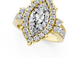 Yellow gold Marquise Halo Diamond Engagement Ring with Split Shank and Four-Prong Setting 1