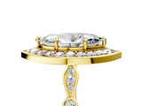 Yellow gold Marquise Halo Diamond Engagement Ring with Twisted Band and Four-Prong Setting 5