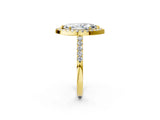 Yellow gold Marquise Halo Diamond Pavé Solitaire Ring_50