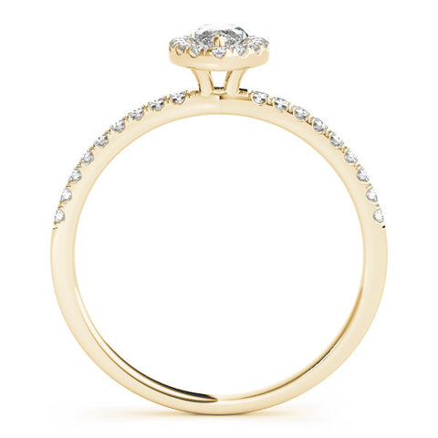 Yellow gold Marquise Halo Diamond Pave Band with Prong Setting 2