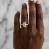 Yellow gold Marquise Halo Diamond Pave Band with Prong Setting