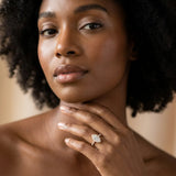 Yellow gold Marquise Halo Diamond Pave Band with Prong Setting_10