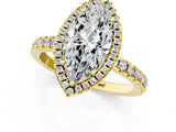 Yellow gold Marquise Halo Diamond Pave Band with Prong Setting_18
