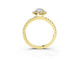 Yellow gold Marquise Halo Diamond Pave Band with Prong Setting_20