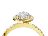 Yellow gold Marquise Halo Diamond Pave Band with Prong Setting_21