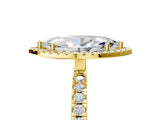 Yellow gold Marquise Halo Diamond Pave Band with Prong Setting_22