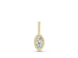 10K Yellow Gold 1.02 Carat E VS Marquise Halo Diamond Pendant with Pavé Setting