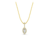 10K Yellow Gold 1.02 Carat E VS Marquise Halo Diamond Pendant with Pavé Setting
