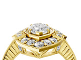 Yellow gold Marquise Halo Diamond Ring with Milgrain Bezel and Prong Setting_10
