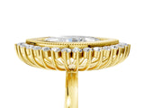 Yellow gold Marquise Halo Diamond Ring with Milgrain Edge and Round Prong Setting_72