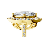 Yellow gold Marquise Halo Diamond Ring with Split Shank and Four-Prong Setting_75