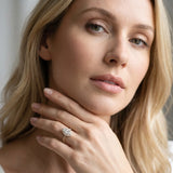 Yellow gold Marquise Halo Diamond Solitaire with Pavé Band and Four-Prong Setting_106