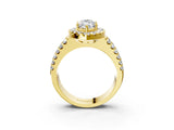 Yellow gold Marquise Halo Diamond Split Shank Engagement Ring with Prong Setting_36