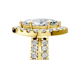 Yellow gold Marquise Halo Diamond Split Shank Engagement Ring with Prong Setting_38