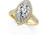 Yellow gold Marquise Halo Pavé Diamond Engagement Ring with Four-Prong Setting_27