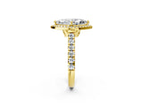 Yellow gold Marquise Halo Pavé Diamond Engagement Ring with Four-Prong Setting_28