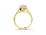 Yellow gold Marquise Halo Pavé Diamond Engagement Ring with Four-Prong Setting_29