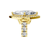 Yellow gold Marquise Halo Pavé Diamond Engagement Ring with Four-Prong Setting_31