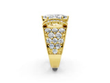 Yellow gold Marquise Halo Pave Diamond Engagement Ring with Milgrain Detailing_51