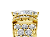Yellow gold Marquise Halo Pave Diamond Engagement Ring with Milgrain Detailing_54