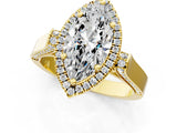 Yellow gold Marquise Halo Pave Split Shank Prong Setting Ring_27