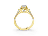Yellow gold Marquise Halo Pave Split Shank Prong Setting Ring_29