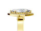 Yellow gold Marquise Halo Pave Split Shank Prong Setting Ring_31