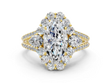 Yellow gold Marquise Halo Split Shank Diamond Engagement Ring with Prong Setting_20
