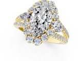 Yellow gold Marquise Halo Split Shank Diamond Engagement Ring with Prong Setting_21