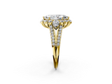 Yellow gold Marquise Halo Split Shank Diamond Engagement Ring with Prong Setting_22