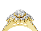 Yellow gold Marquise Halo Split Shank Diamond Engagement Ring with Prong Setting_24