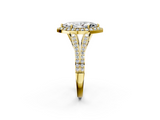 Yellow gold Marquise Halo Split Shank Diamond Ring with Prong Setting_21