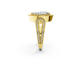 Yellow gold Marquise Halo Split Shank Milgrain Diamond Ring_28