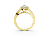Yellow gold Marquise Halo Split Shank Pave Diamond Ring with Four-Prong Setting_51