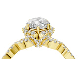 Yellow gold Marquise Halo Twist Band Solitaire Ring with Six-Prong Setting_37
