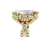 Yellow gold Marquise Halo Twist Band Solitaire Ring with Six-Prong Setting_38