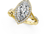 Yellow gold Marquise Halo Twist Band Solitaire Ring_20