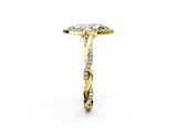 Yellow gold Marquise Halo Twist Band Solitaire Ring_21