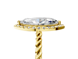 Yellow gold Marquise Halo Twisted Band Four-Prong Diamond Ring_24