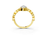 Yellow gold Marquise Milgrain Marquise Diamond Twist Band Ring_42