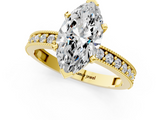 Yellow gold Marquise Milgrain Pave Diamond Engagement Ring with Four-Prong Setting_144