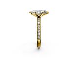 Yellow gold Marquise Milgrain Pave Diamond Engagement Ring with Four-Prong Setting_145