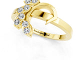 Yellow gold Marquise Moissanite Cluster Bypass Ring with Prong Setting_7