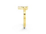 Yellow gold Marquise Moissanite Cluster Bypass Ring with Prong Setting_8