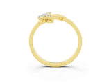 Yellow gold Marquise Moissanite Cluster Bypass Ring with Prong Setting_9