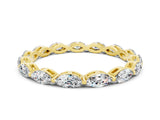 Yellow gold Marquise Moissanite Eternity Band with U-Prong Setting_12