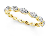 Yellow gold Marquise Moissanite Eternity Band with U-Prong Setting_13