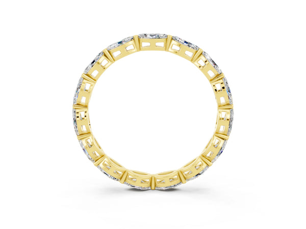 Yellow Gold Marquise Moissanite Shared Prong Full Eternity Wedding Band